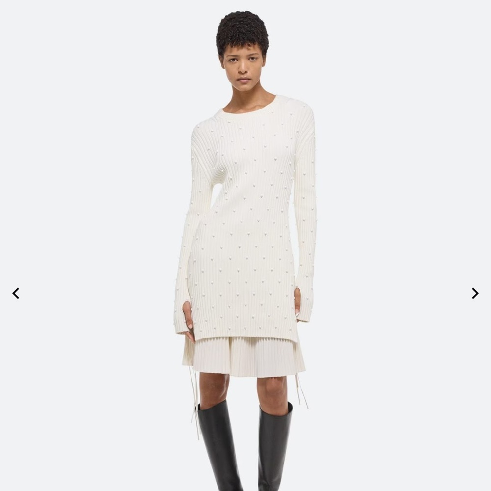 Embellished Crewneck Cotton Minidress